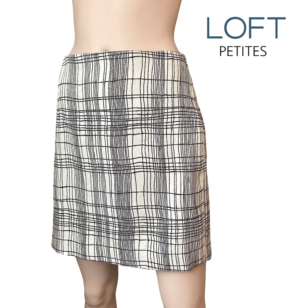 Ann Taylor LOFT String Theory Plaid Windowpane Mini Skirt A-Line Rare NWT - Picture 11 of 13